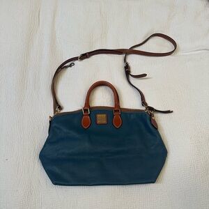 Dooney & Bourke Blue and Brown Leather Tote Bag